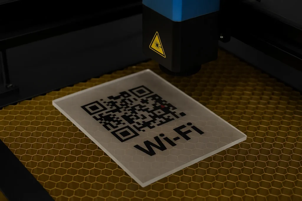Engraving a WiFi QR Code