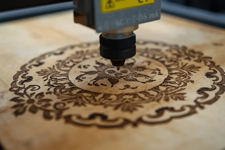 What settings work best for engraving cork
