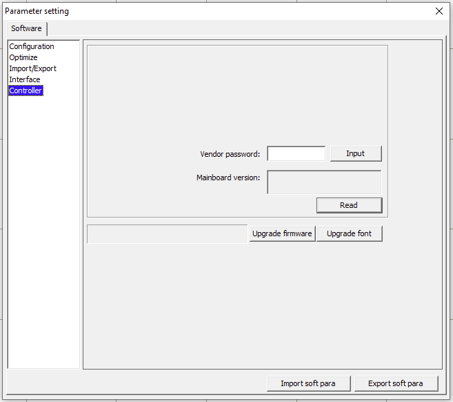 System Setting window with Controller tab selected
