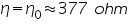 Vacuum impedance formula