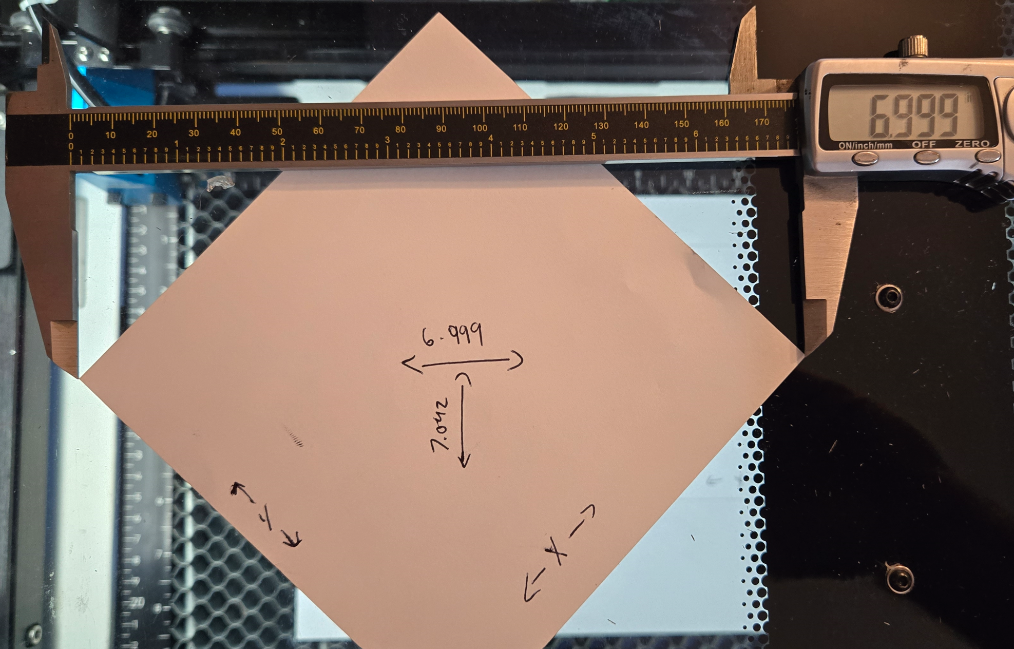 Diagonal 1 measurement photo