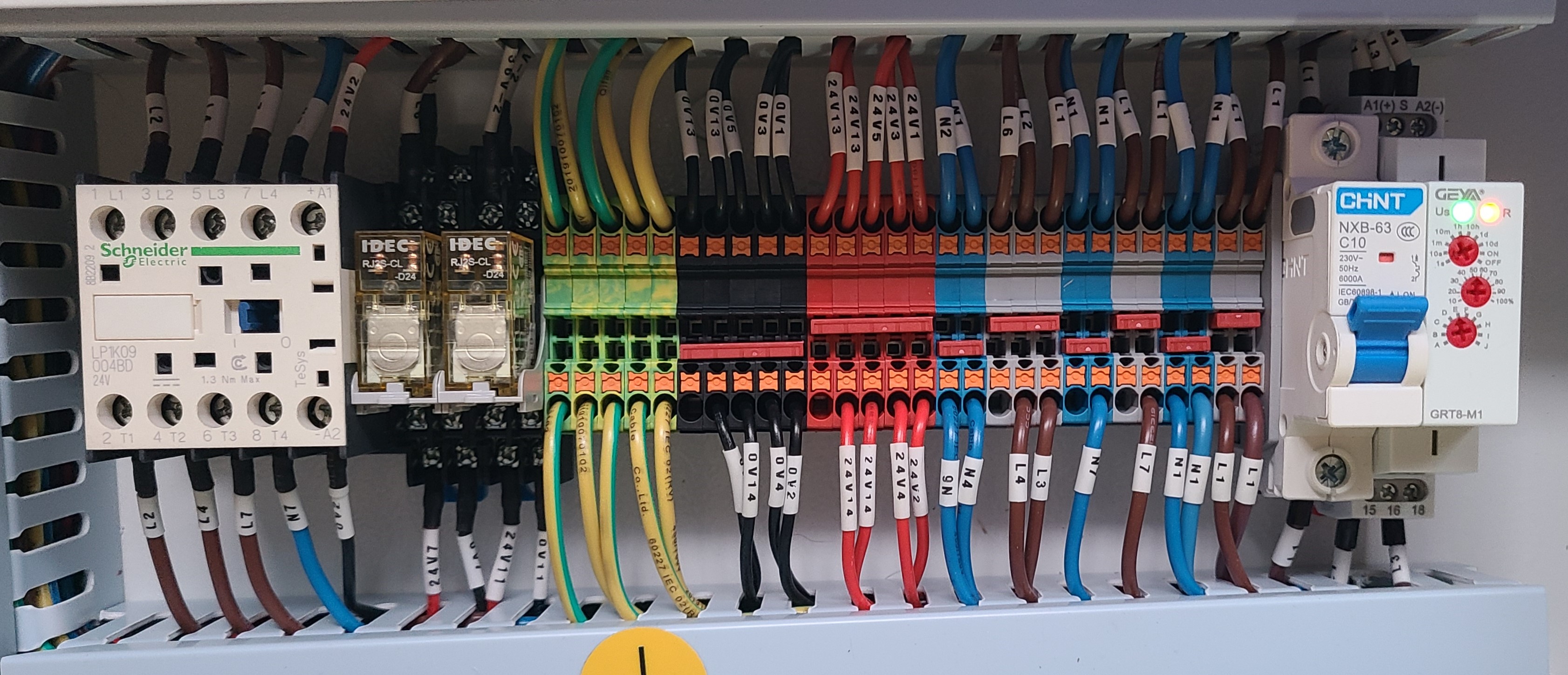 Main panel with power and main switch on