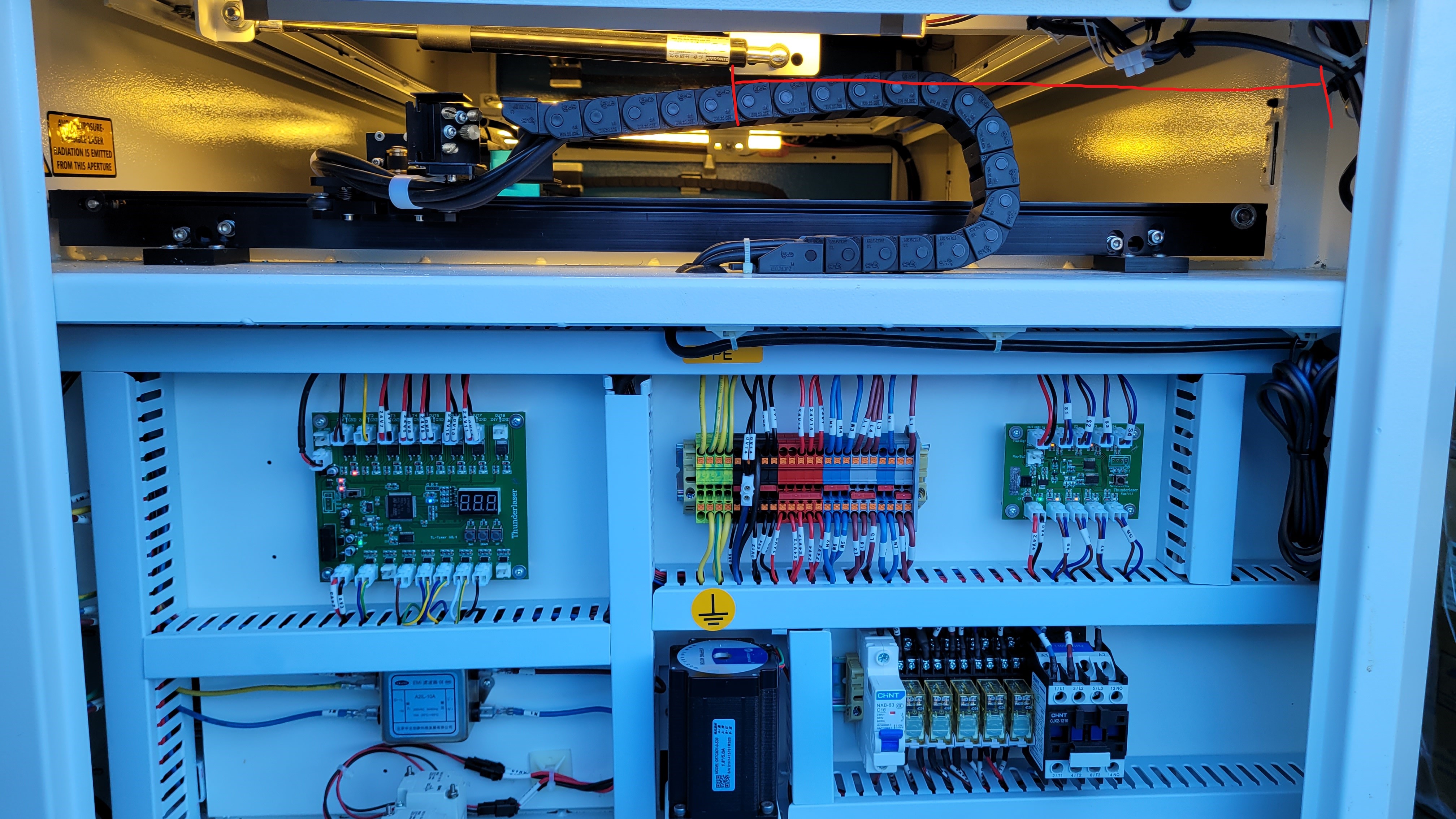 Check gantry clearance after wiring