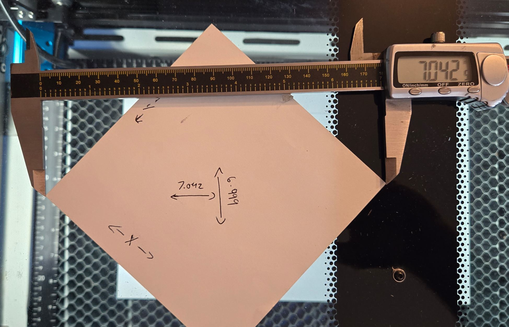 Diagonal 2 measurement photo
