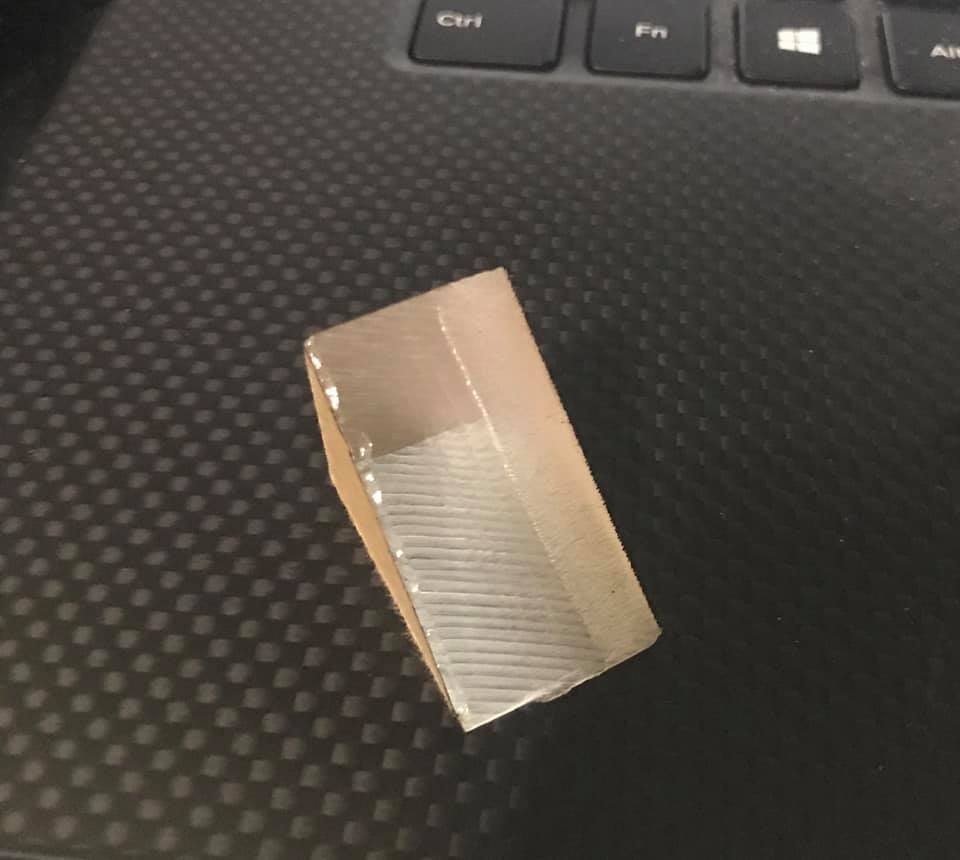 Frosty acrylic cut edge sample