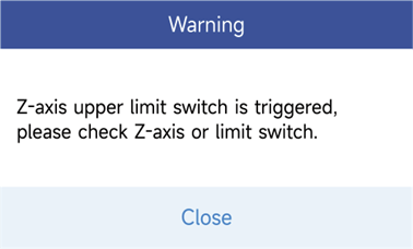 X/Y/Z axis alarm — GND short check