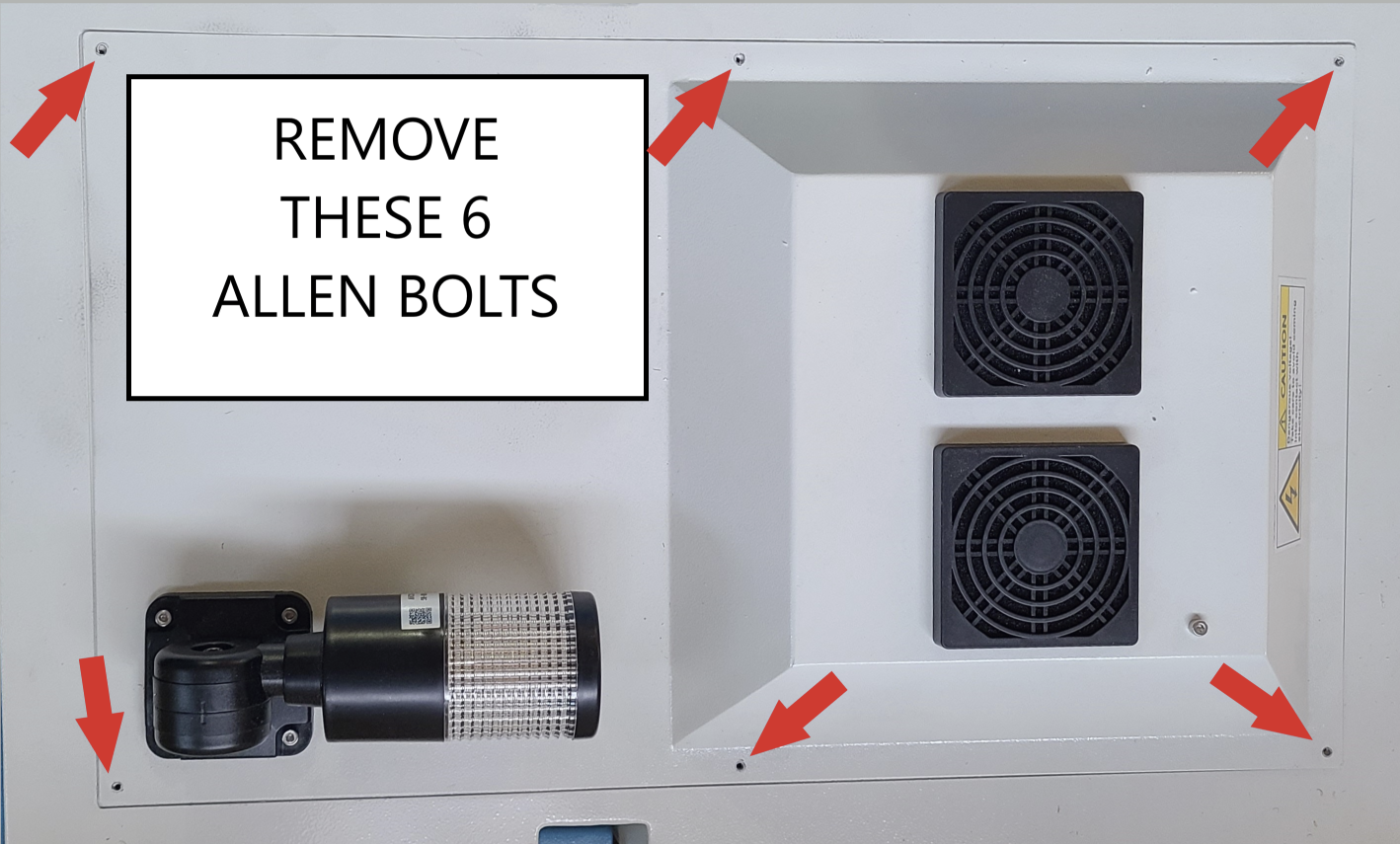6 bolts to remove from lid