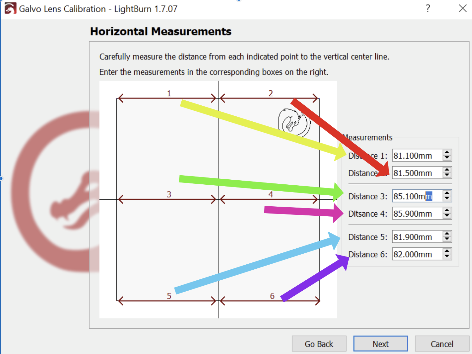 Horizontal measurements input