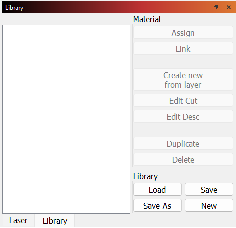 Library Window without a Library Loaded