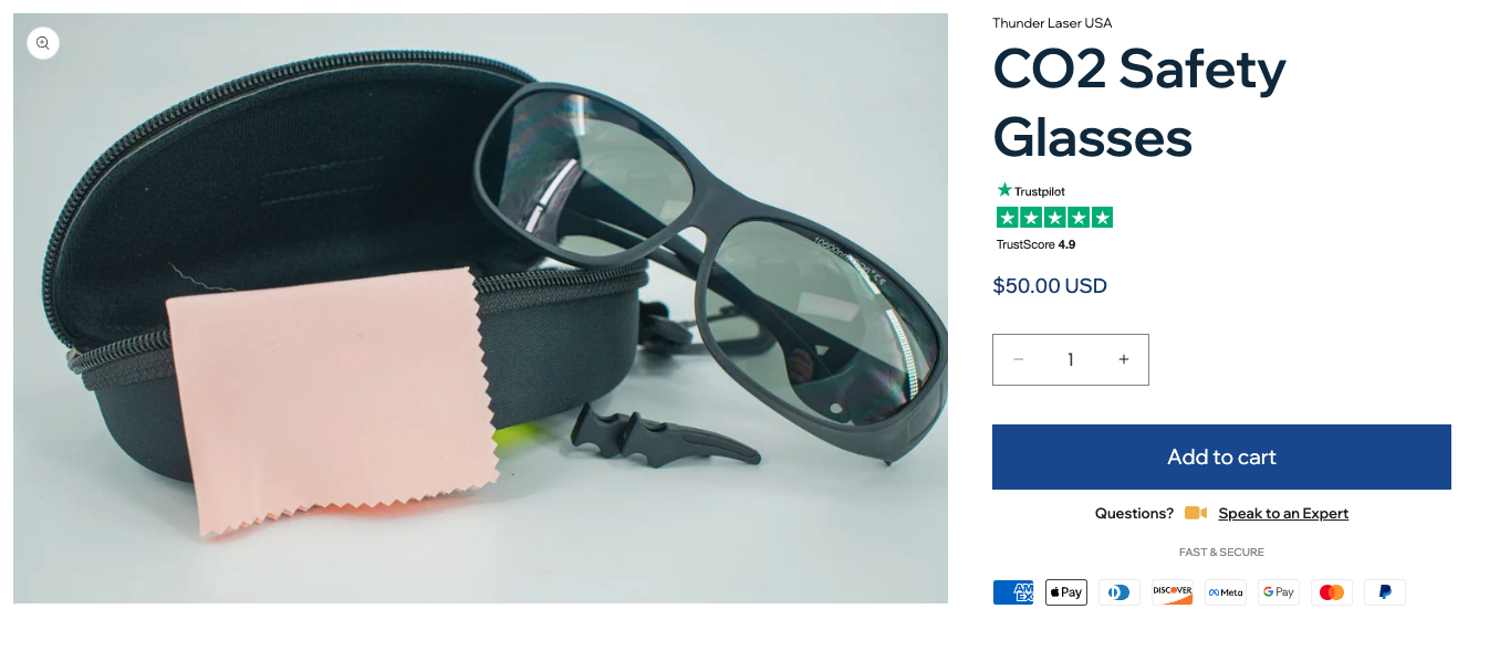 CO2 Safety Glasses