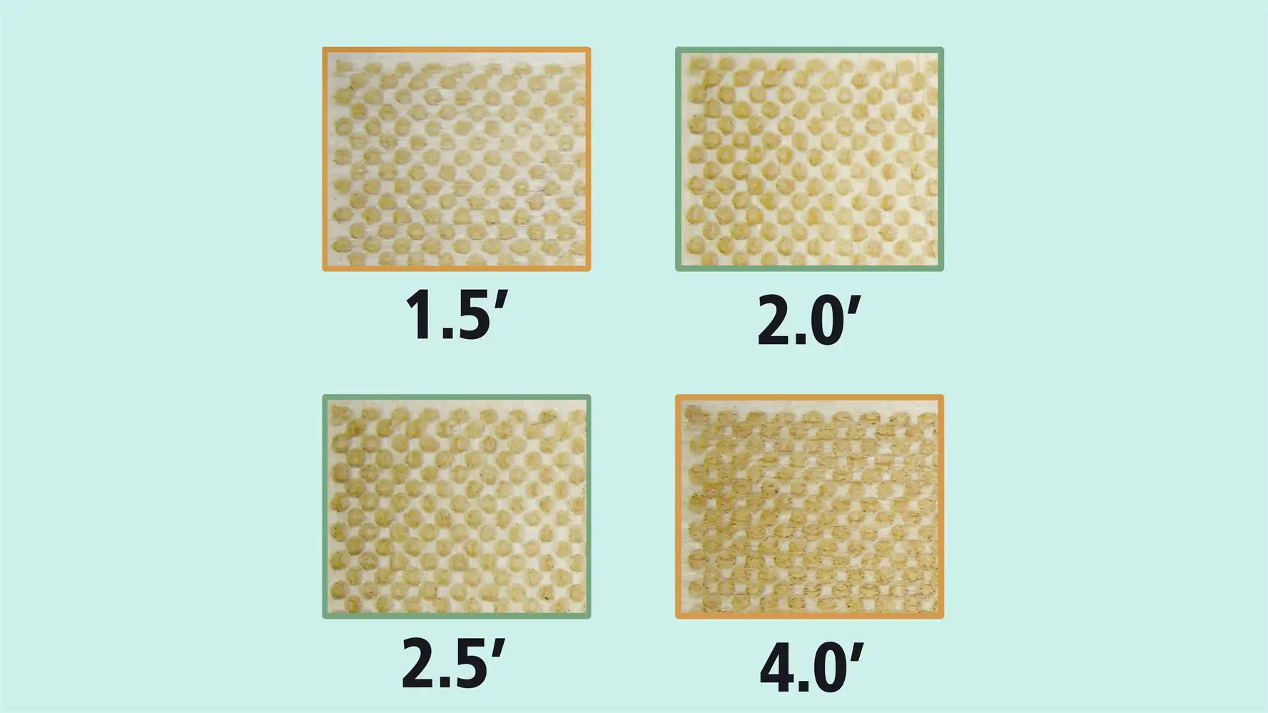 Dot spacing comparison