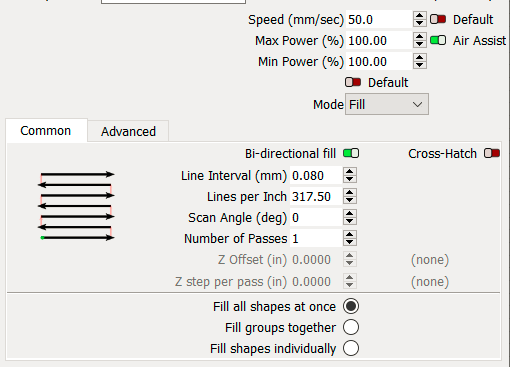 Fill Layer Basic Settings screenshot
