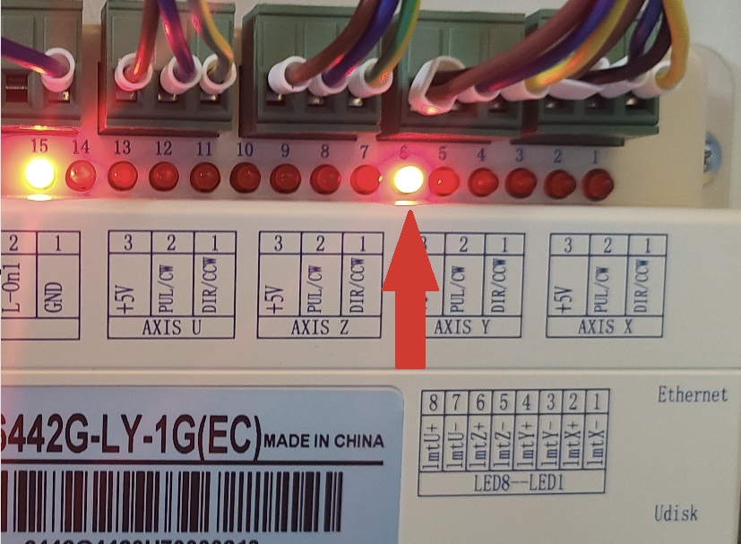LED6 Illuminated on Ruida Controller