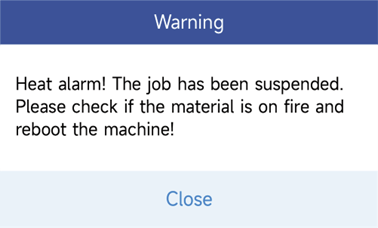 Alarm at work warning screen
