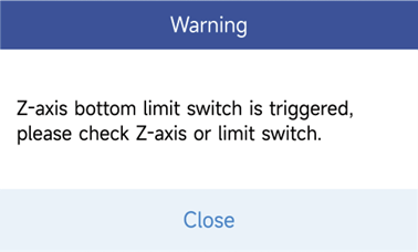 X/Y/Z axis alarm — additional reference