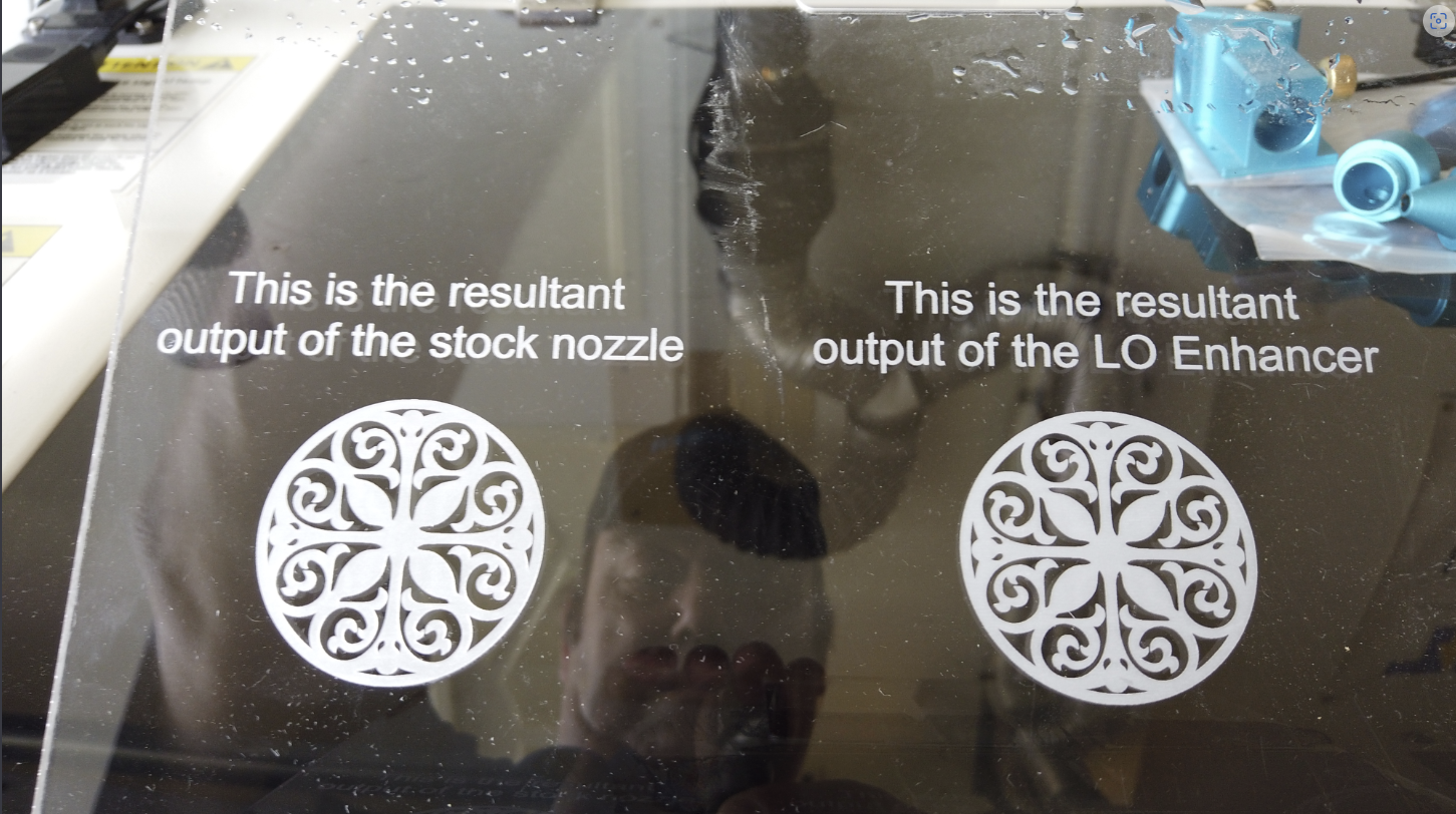 Acrylic test results after cleaning, view 1