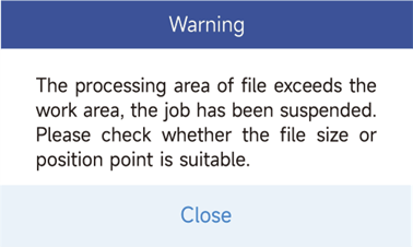 Frame slop error warning screen