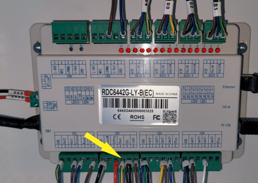 CN2 Connector on Ruida Controller