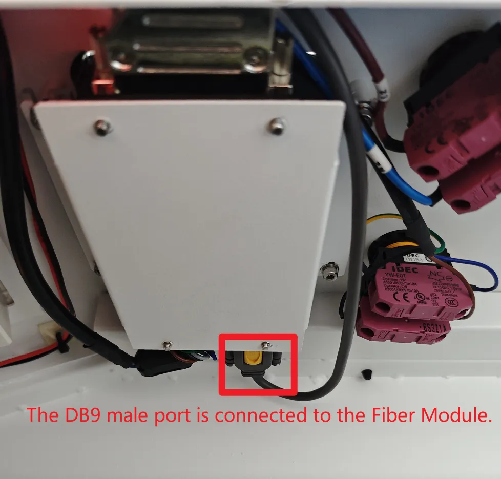 DB9 male-to-USB cable connection