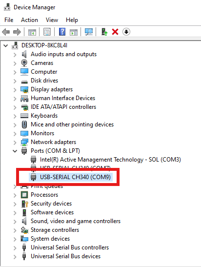 Windows Comm Port Selection