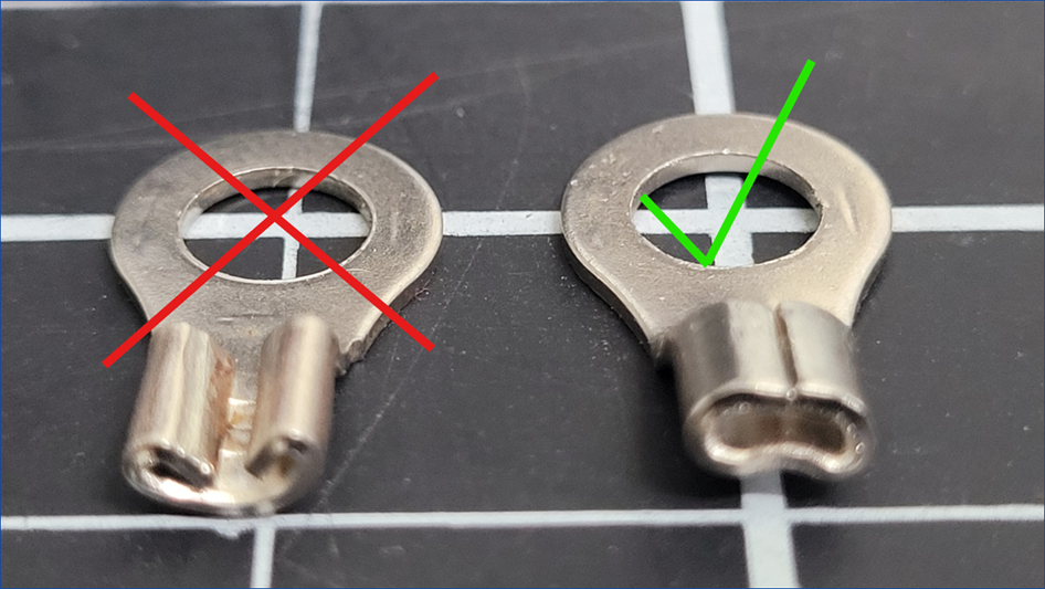Crimping die orientation diagram
