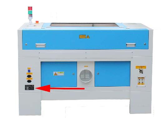 Example machine label close-up