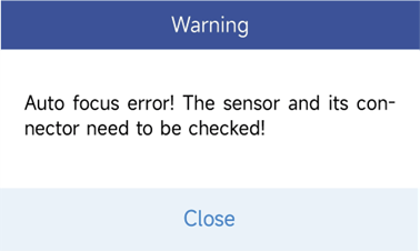 Autofocus alarm — sensor wiring check