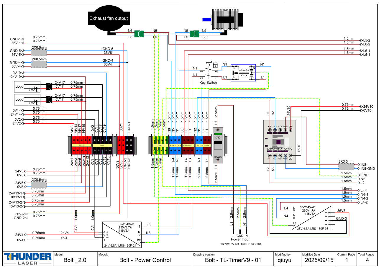 Thunder Bolt 2.0 Plus 24 and Pro 36 TL Timer V9.6 wiring diagram