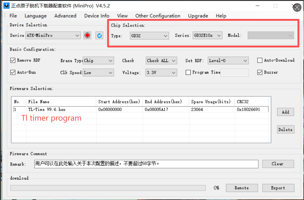 TL Timer Board firmware upgrade