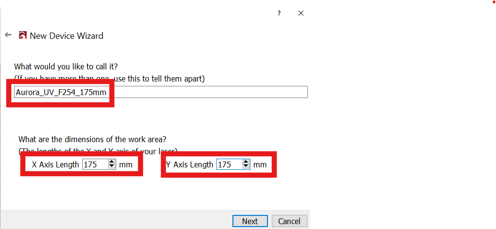 Rename device profile and set workspace size