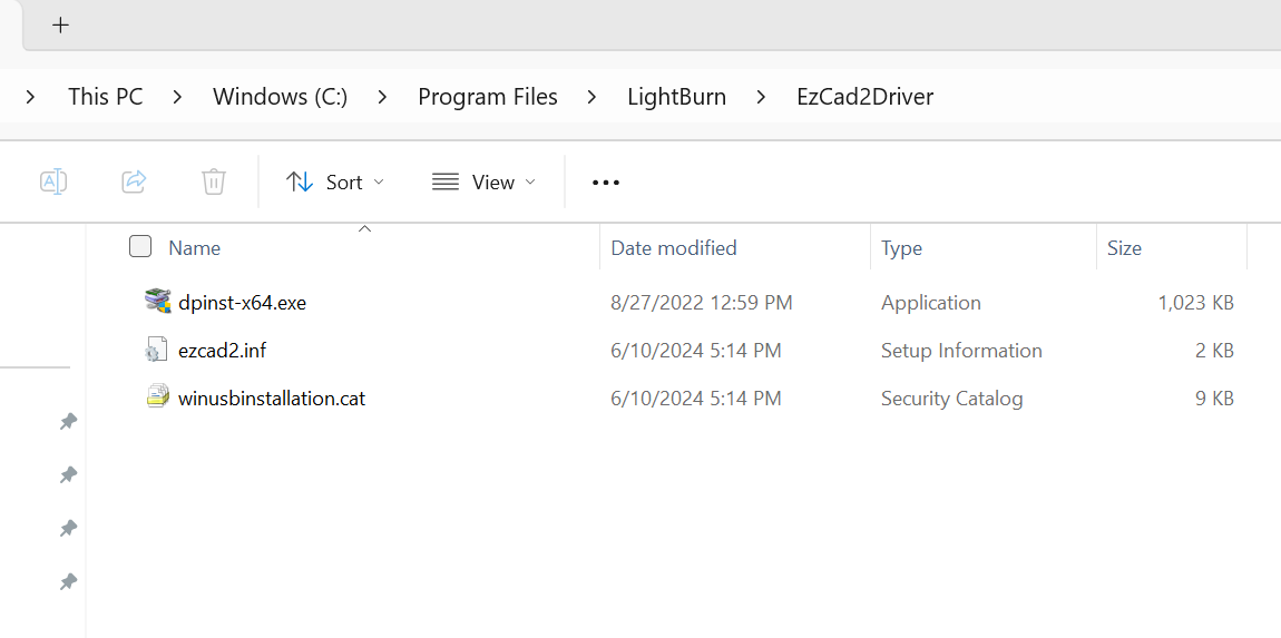 Navigate to LightBurn folder