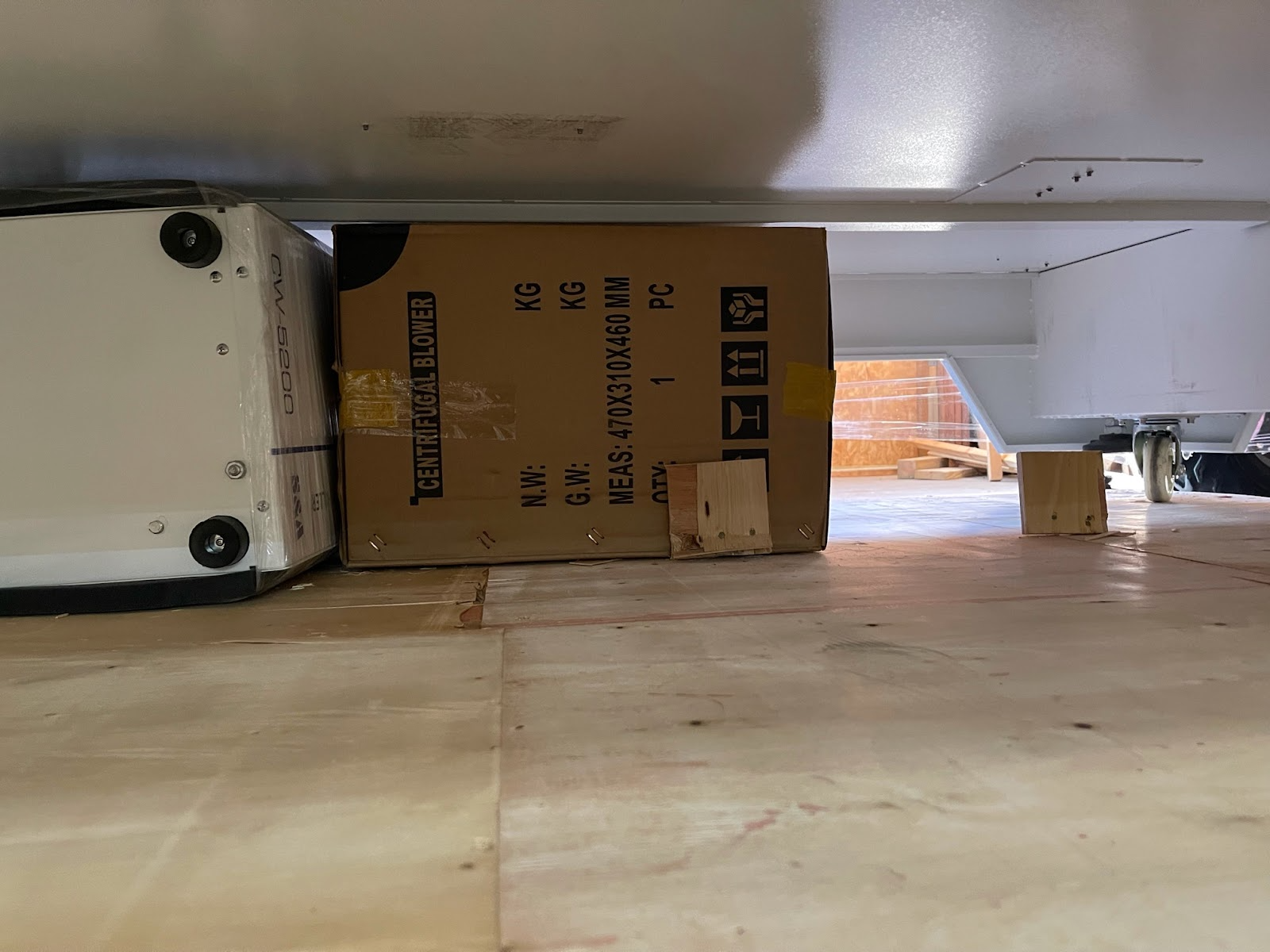 Plywood pieces with pressure released