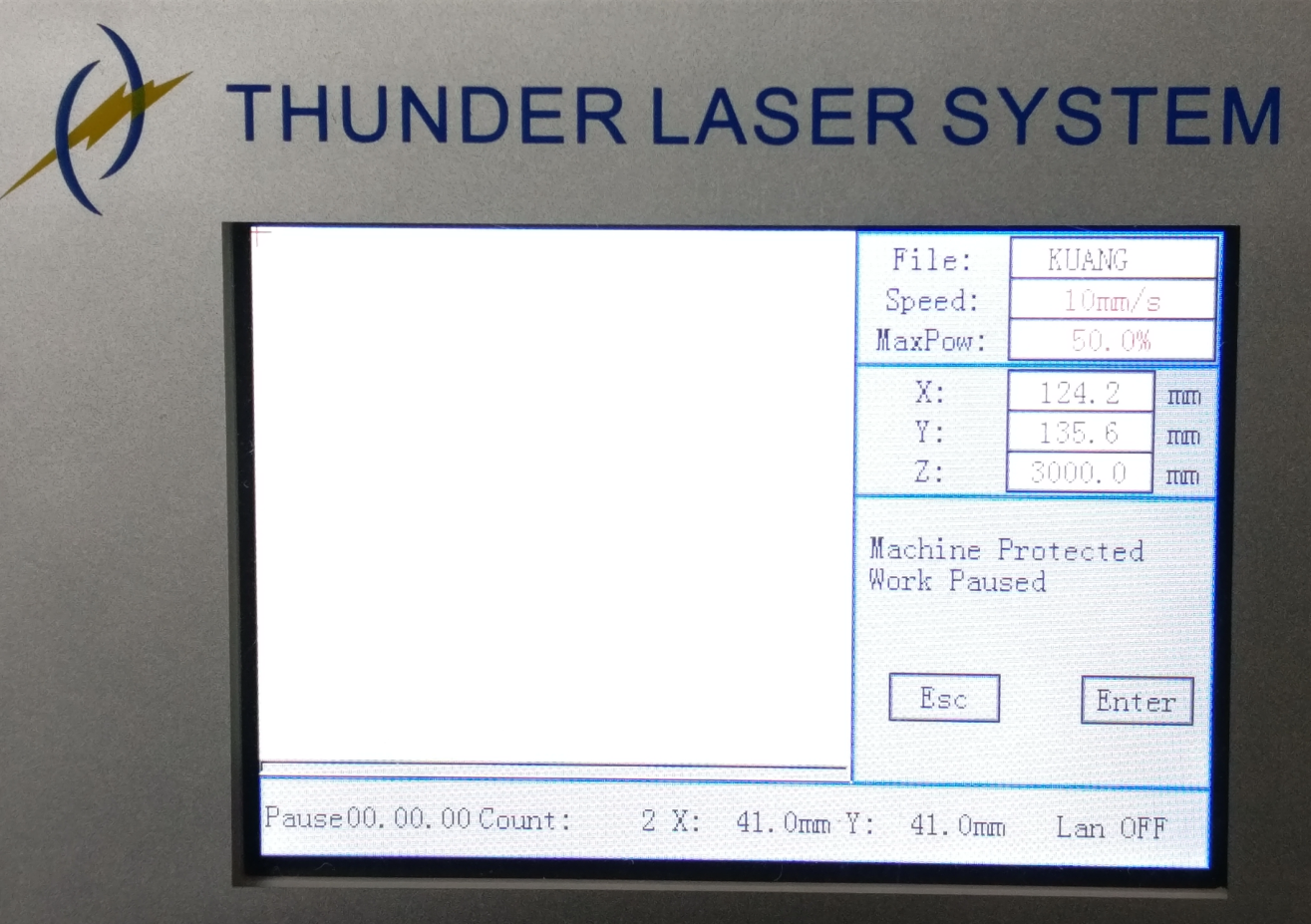 LCD panel Machine Protected message