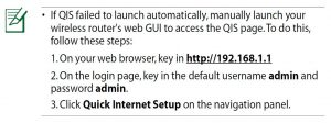 QIS setup screen