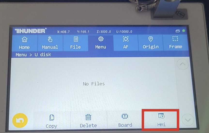 HMI button on screen