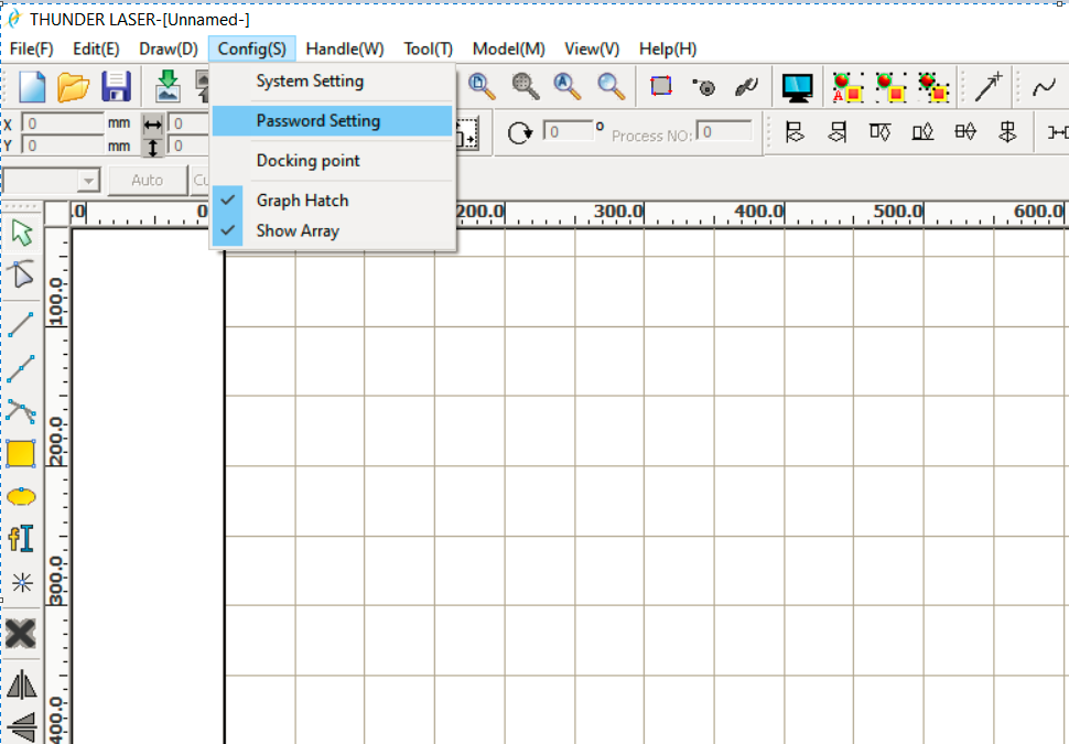 Config Password selection menu