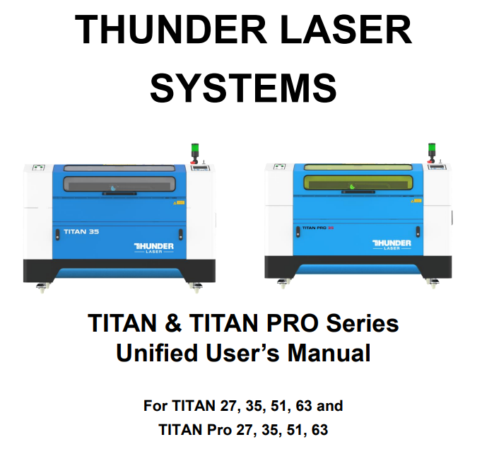 Thunder Laser Titan and Titan Pro User Manual cover